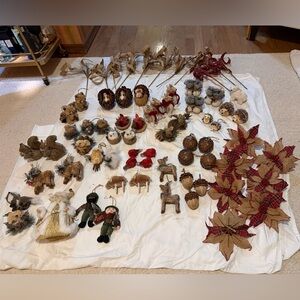 Huge Lot Rustic Woodland Christmas Ornaments-Pier 1 Woodland Animals More!